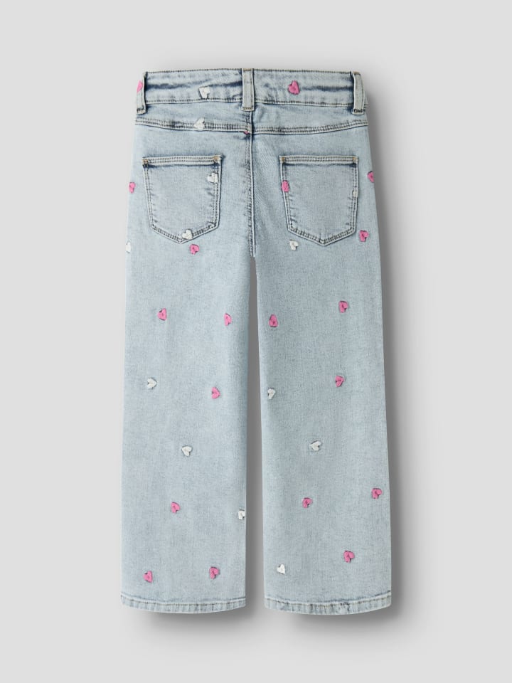 Name it Джинсы NMFROSE WIDE EMB JEANS 2633-FR светло-голубого выбеленного денима — фото 2