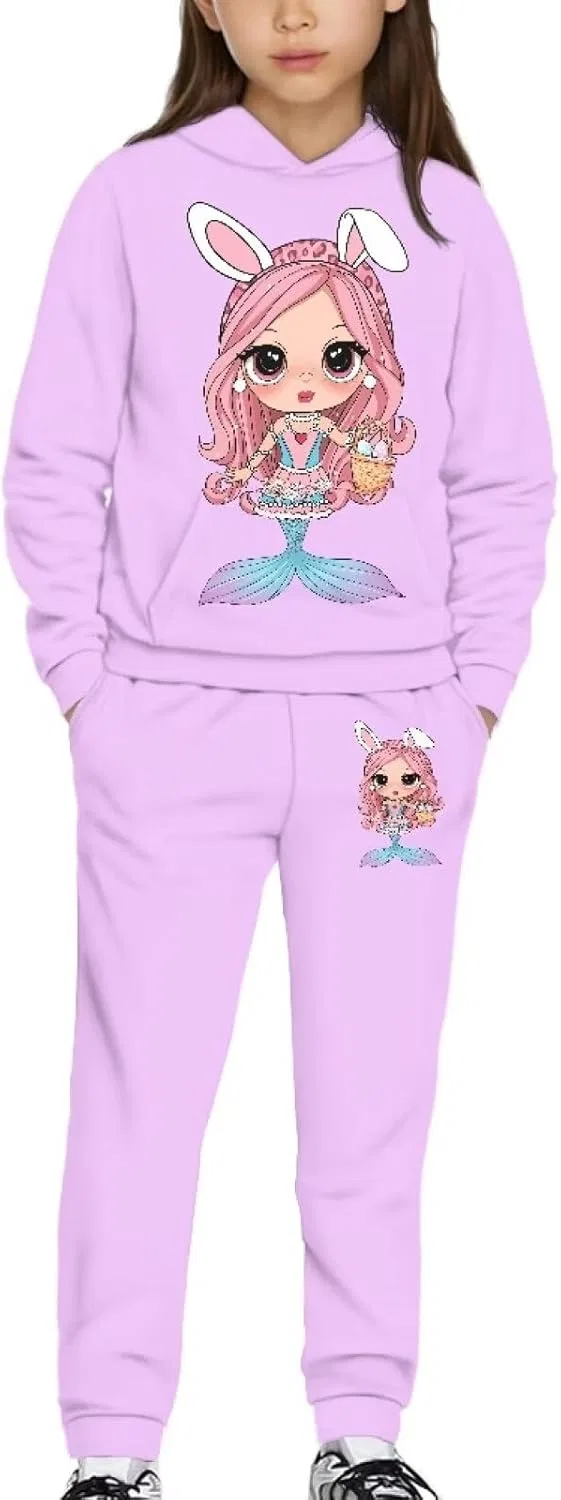 Детский спортивный костюм Uppodwarkid, толстовка и джоггеры, Pink Mermaid
