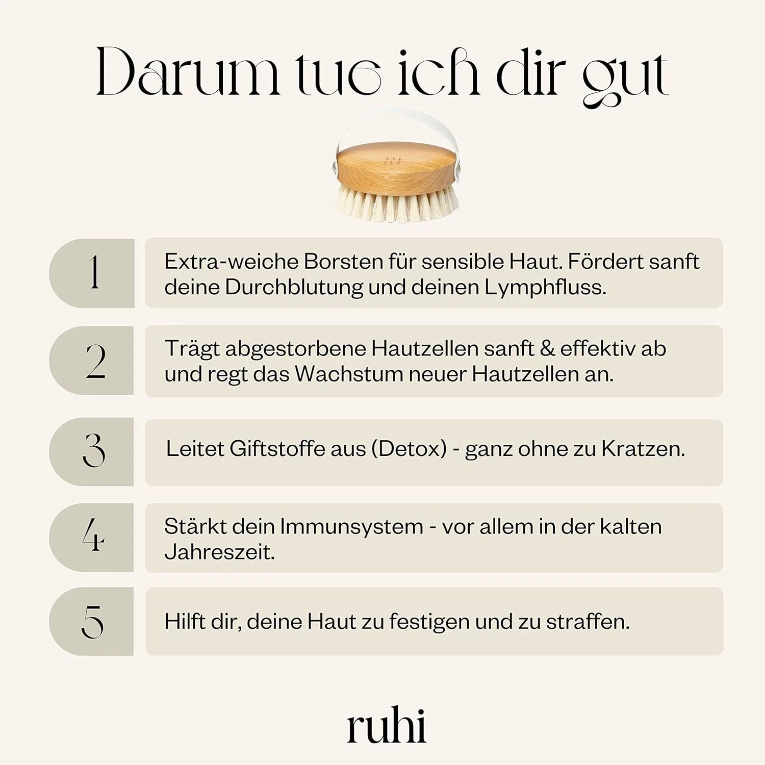 Щетка для сухого массажа тела ruhi Ruhi — фото 3