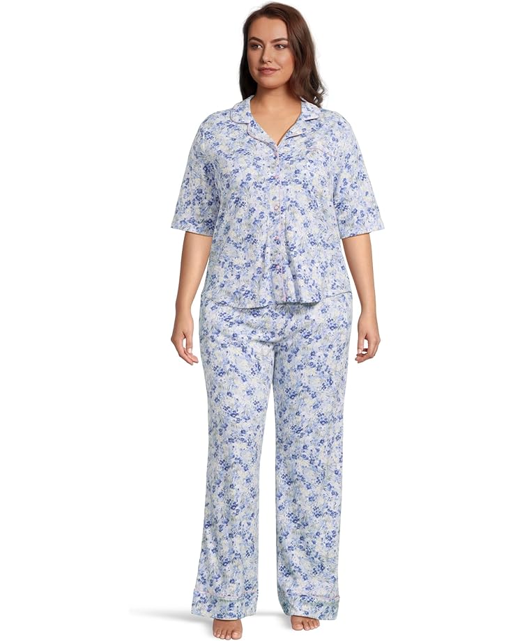 

Пижама Karen Neuburger Plus Size Rose Gardens Notch Collar Girlfriend Pajama Set, цвет Brushed Meadows