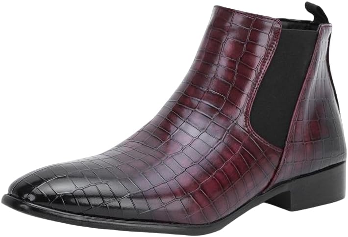 

Мужские ботинки Santimon с тиснением под крокодила, ботинки Челси на низком каблуке для формального и повседневного стиля, удобные для офиса, свадьбы и вечернего выхода, фиолетовый