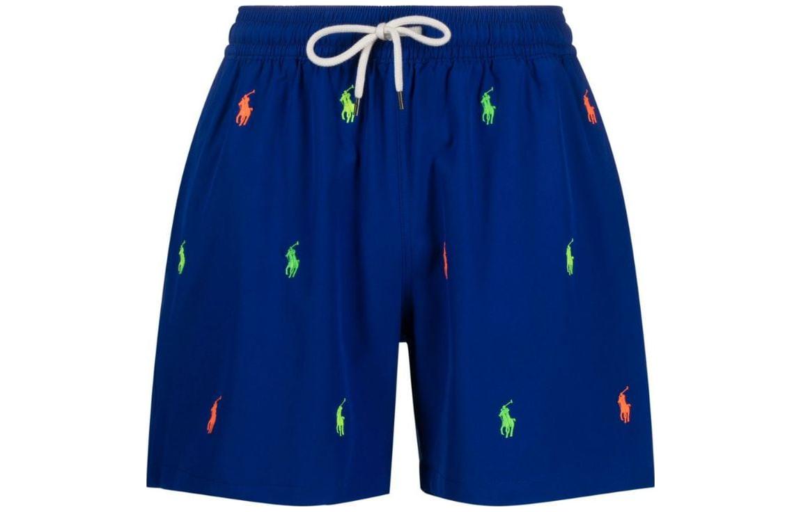 Шорты с вышивкой Polo Pony Polo Ralph Lauren, синие — фото 2
