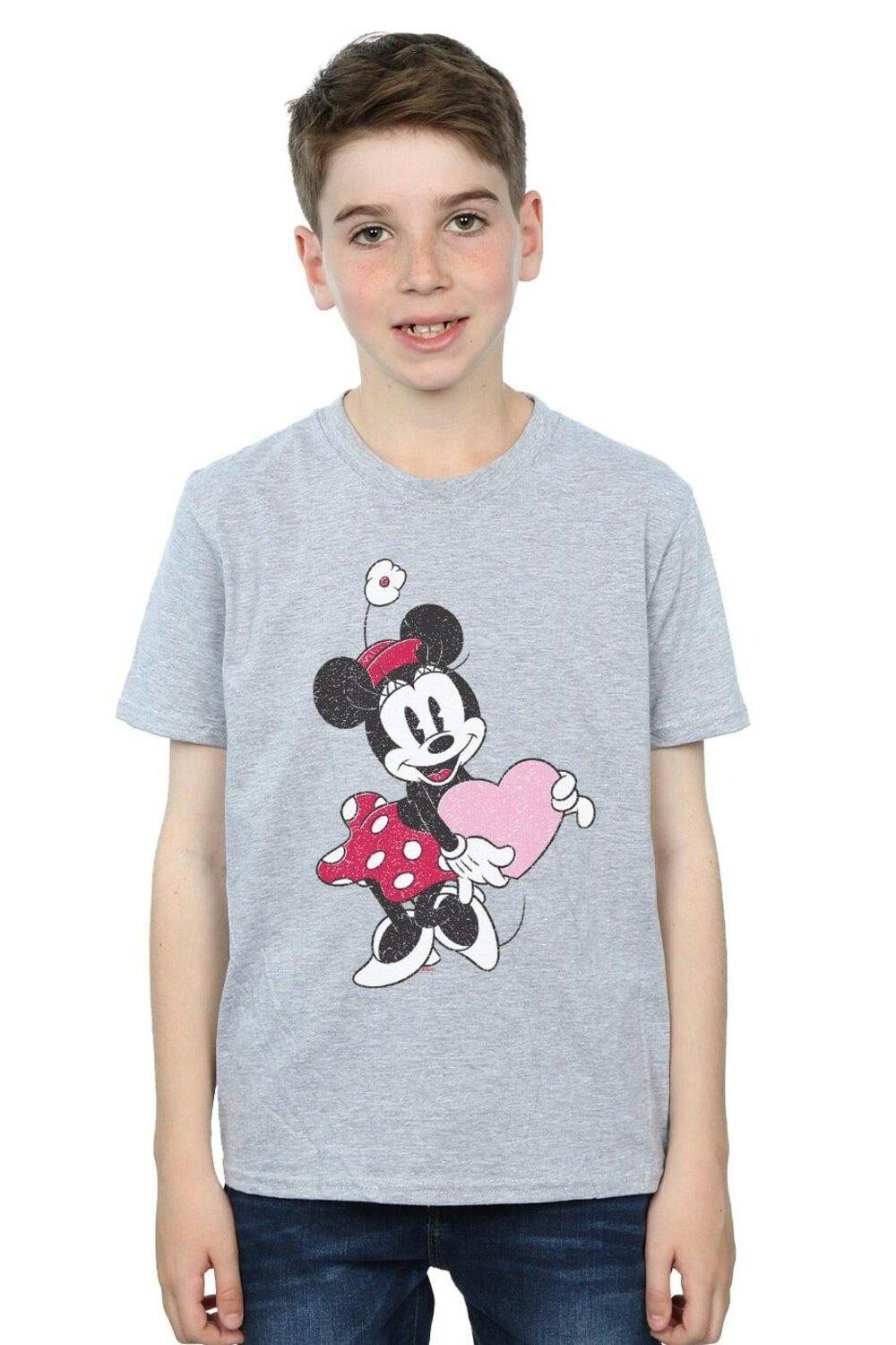 

Футболка с сердечком Минни Маус Disney, серый