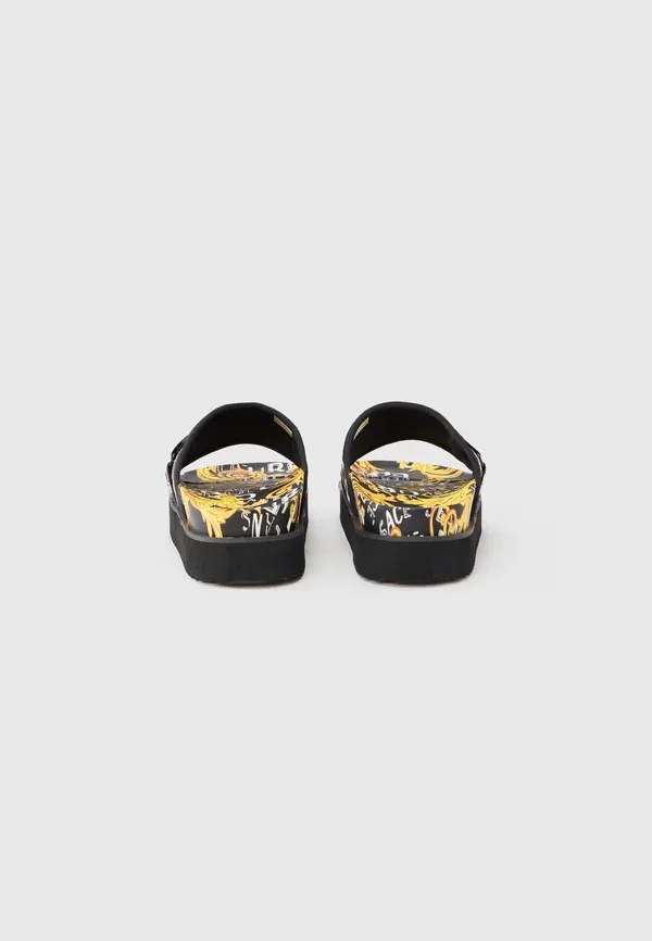 Сланцы бассейновые Versace Jeans Couture, черно-золотистые — фото 3