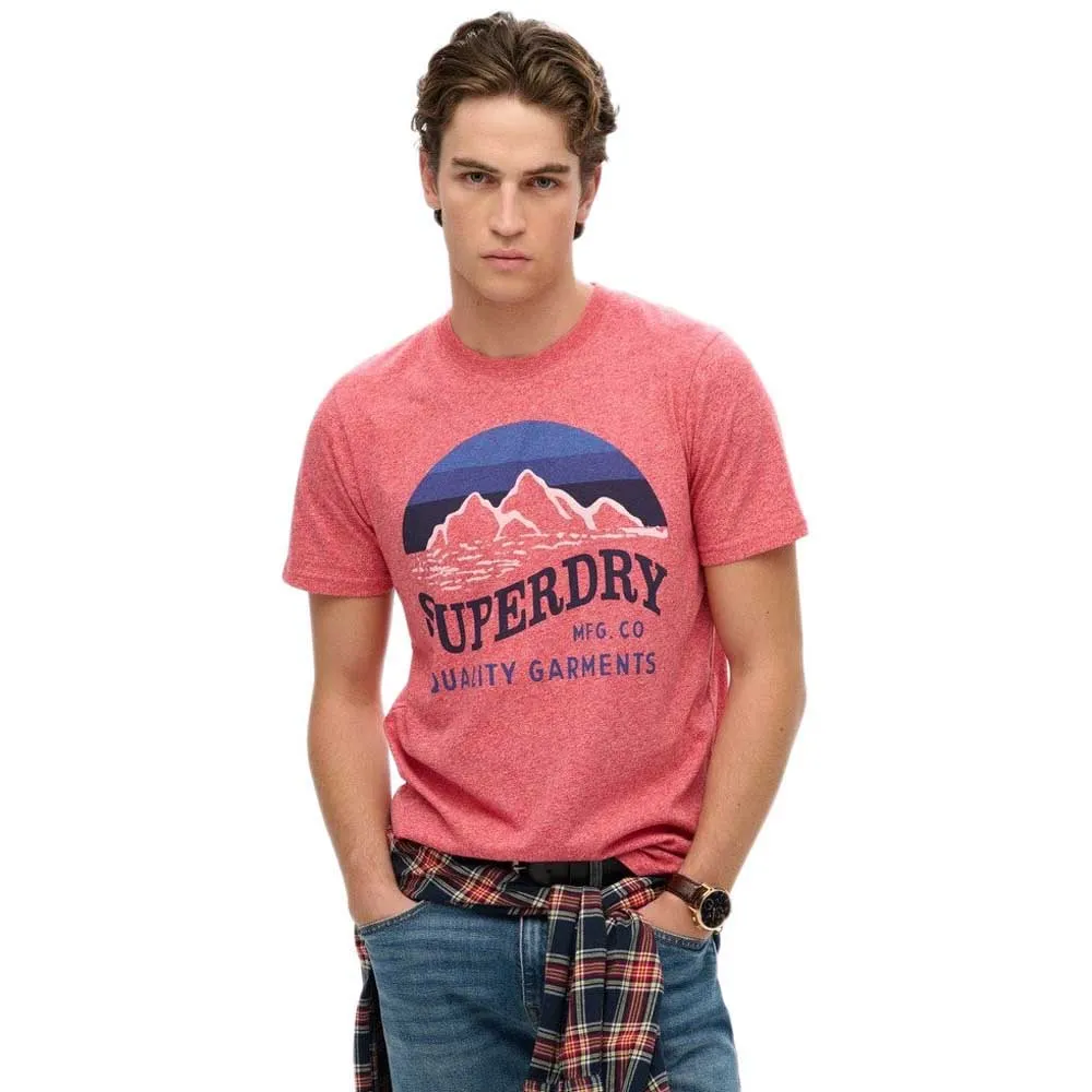 

Футболка с коротким рукавом Superdry Cl Great Outdoors Relaxed, розовый