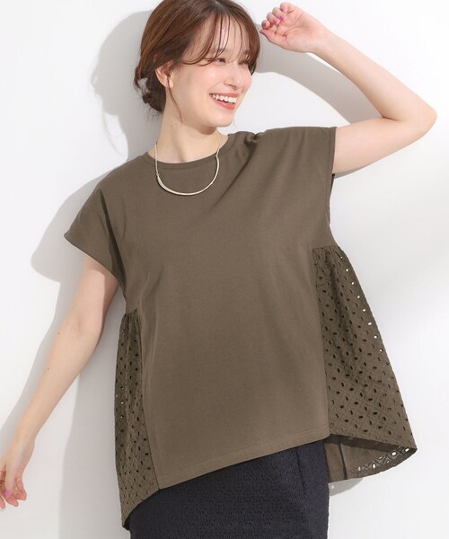 

Топ А-силуэта с кружевом, бренд SHOO・LA・RUE, коричневый