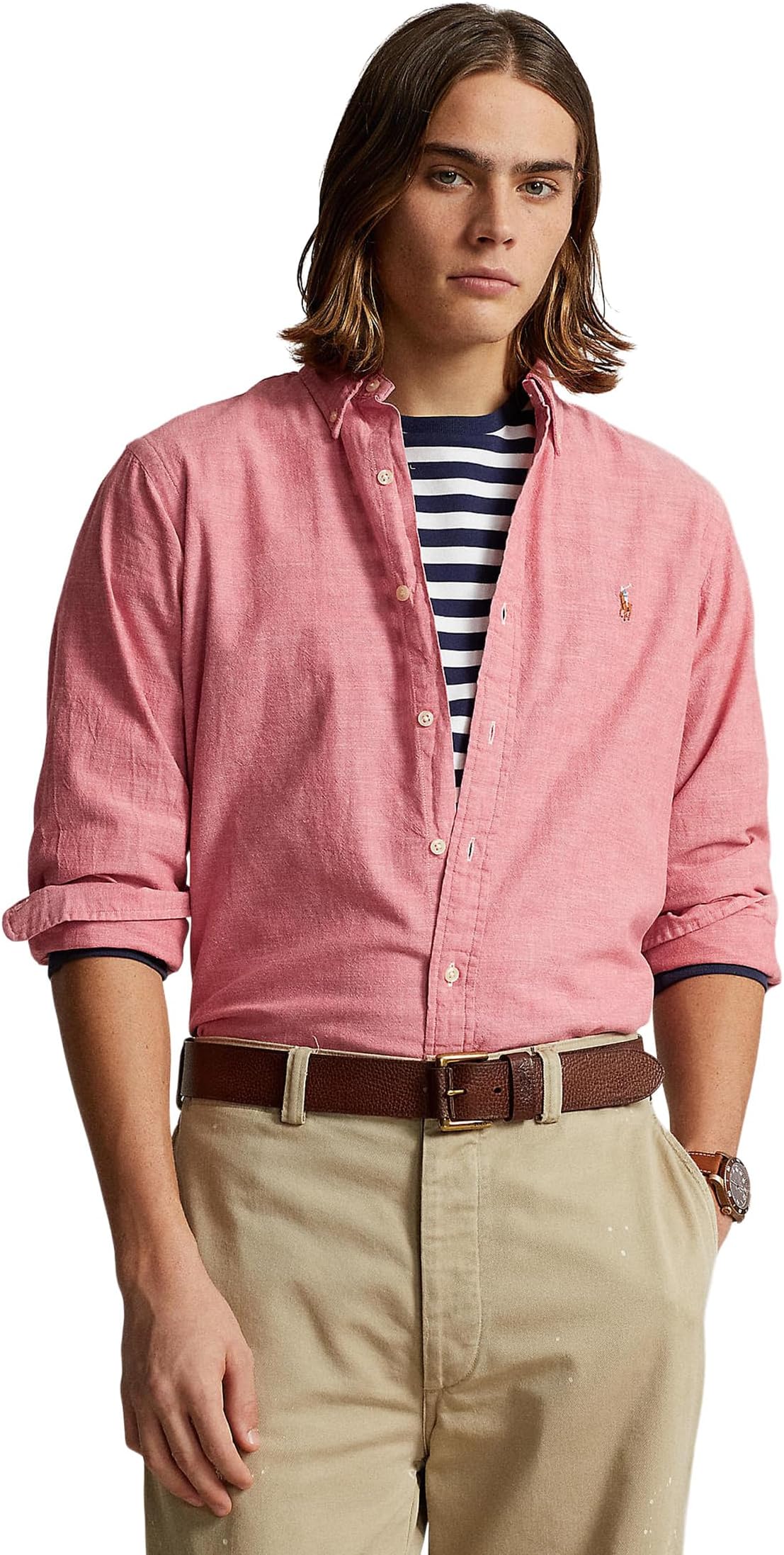 

Рубашка Polo Ralph Lauren Classic Fit Chambray Shirt, красный