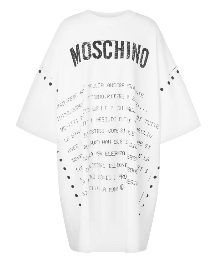 

Платье с принтом спереди Moschino, белый