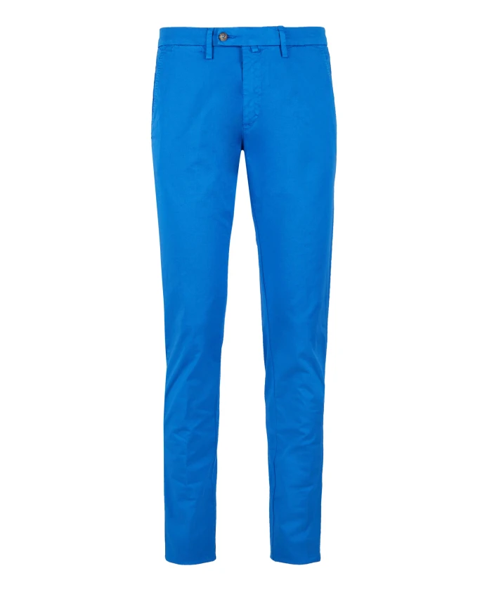 

Мужские однотонные светло-голубые хлопковые длинные брюки Gallo, синий