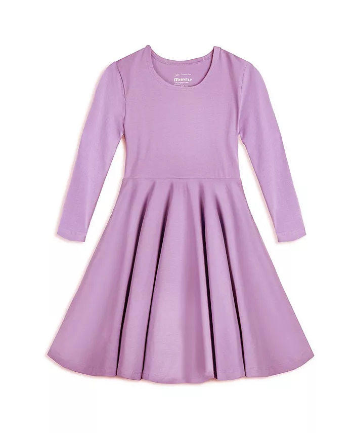 

Детское платье с 3/4 рукавом из органического хлопка Fair Trade, модель Solid Twirl Mightly, фиолетовый