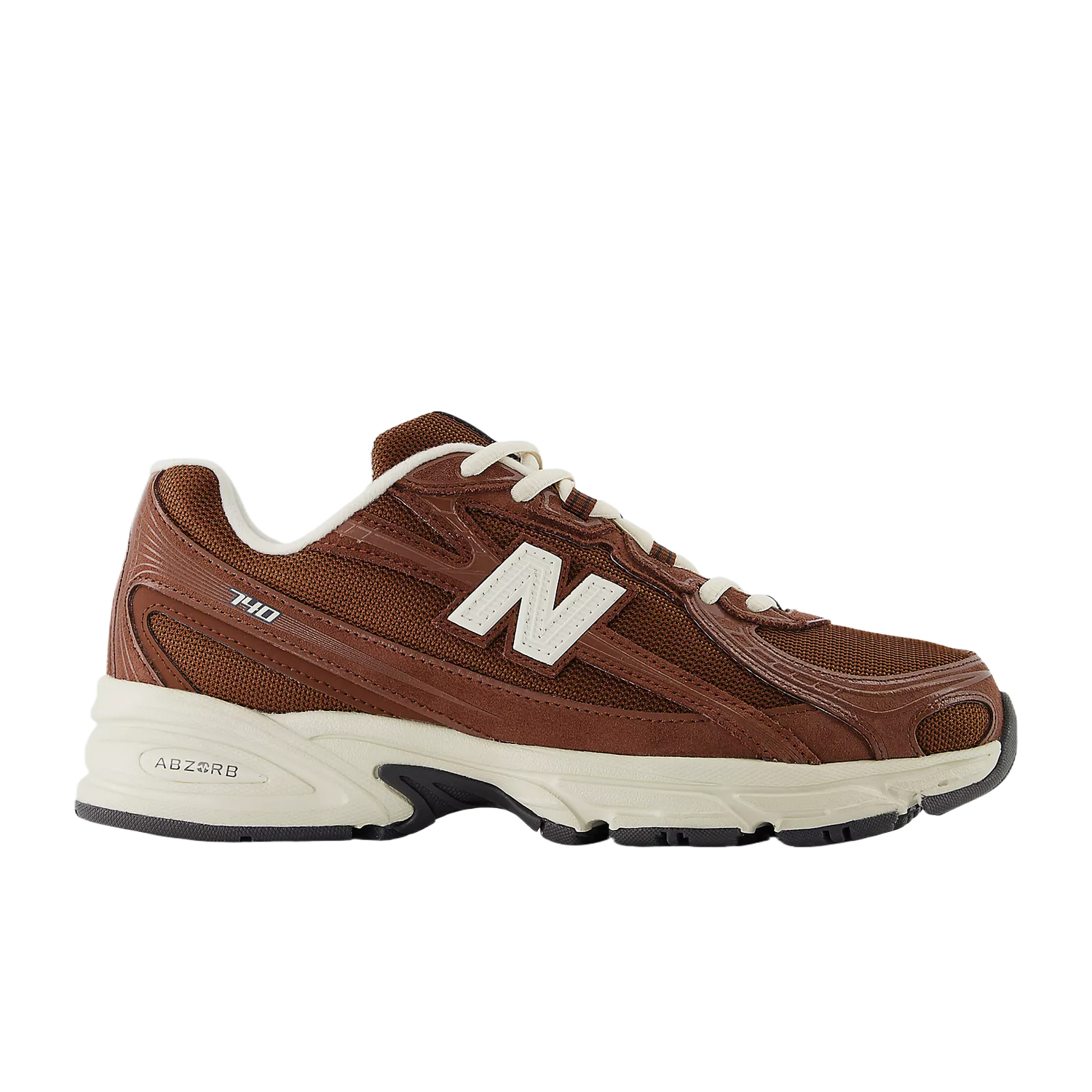 NB 740 амортизирующие кроссовки для бега унисекс D Width New Balance, коричневый/белый/черный — фото 3