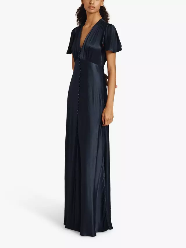 

Платье Ghost Delphine Satin Maxi, темно-синий