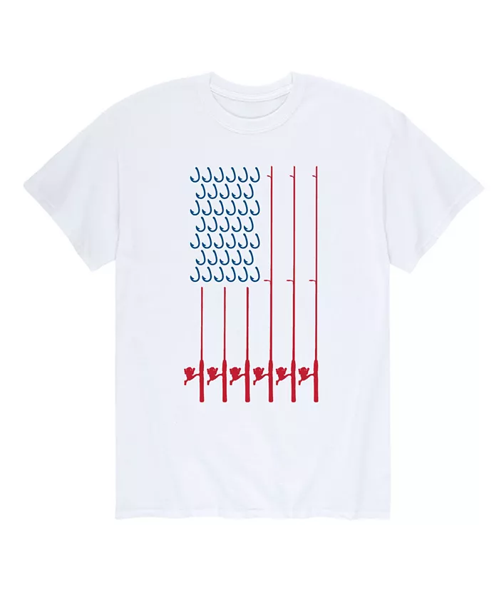 

Мужская футболка с коротким рукавом American Flag Fishing Poles AIRWAVES, белый
