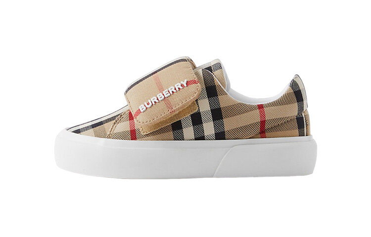 

Детские кроссовки с ремешком на липучке в клетку James Burberry