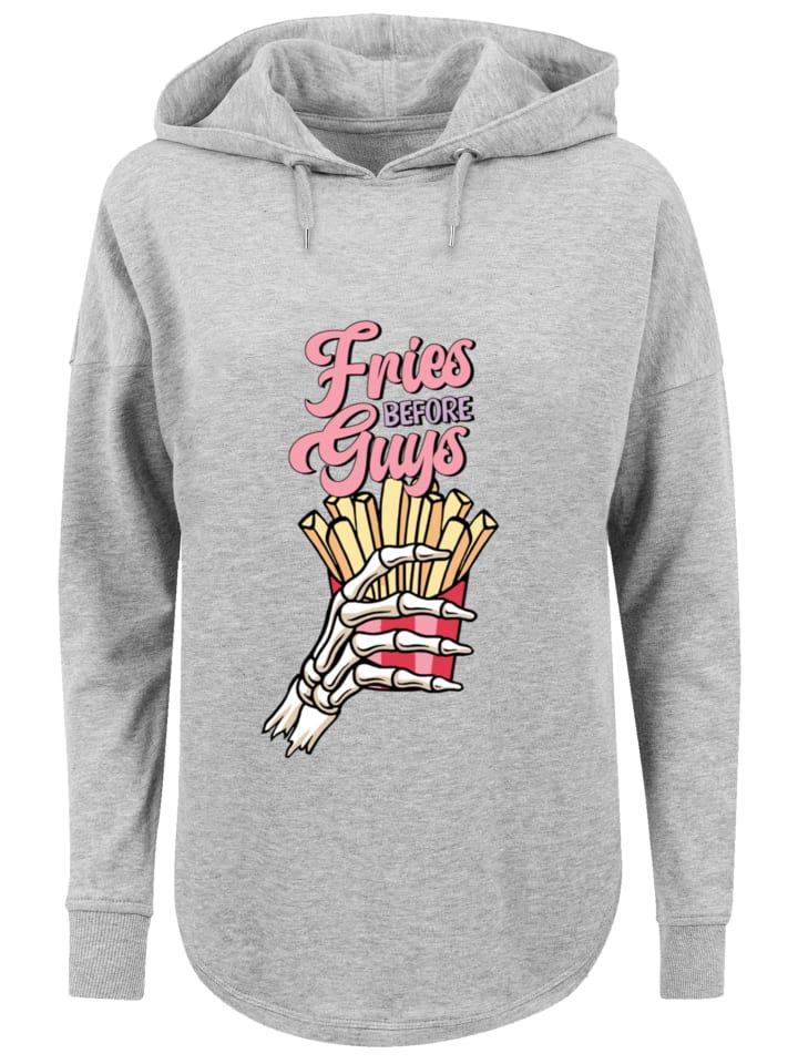 

Толстовка большого размера с надписью Анти-картошка фри ко Дню святого Валентина серого цвета F4NT4STIC