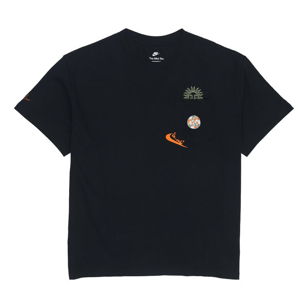 

Футболка Men's Nike Logo Pocket Printing Round Neck Short Sleeve Black T-Shirt, мультиколор