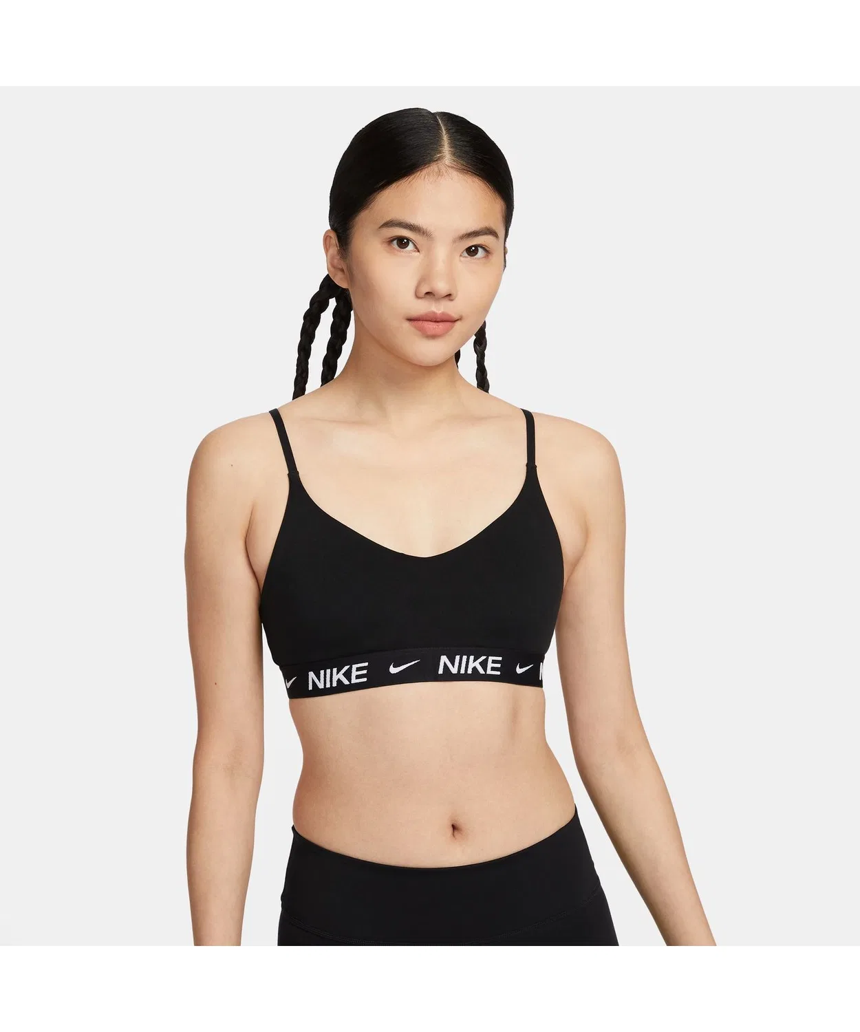 Спортивный бюстгальтер Nike Dri-FIT Light Support черно-белый