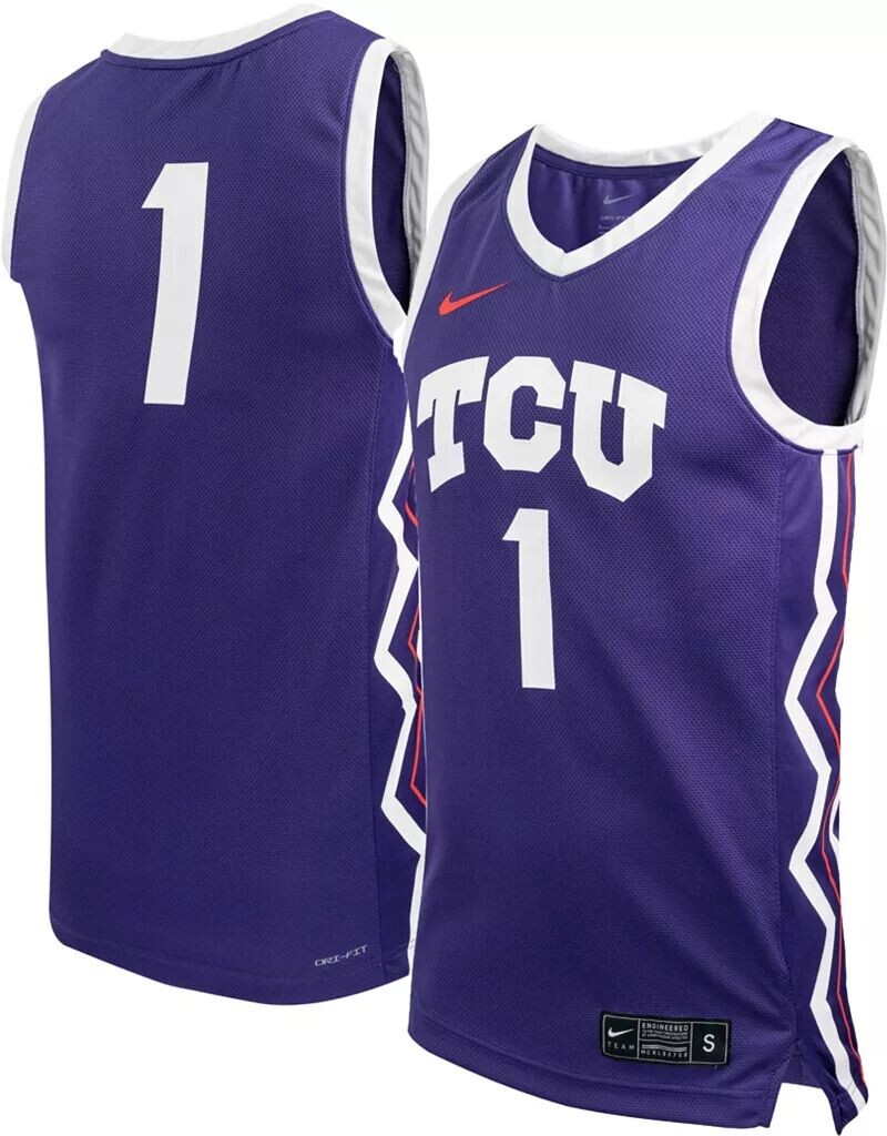 

Мужская баскетбольная майка Nike TCU Horned Frogs #1 фиолетового цвета