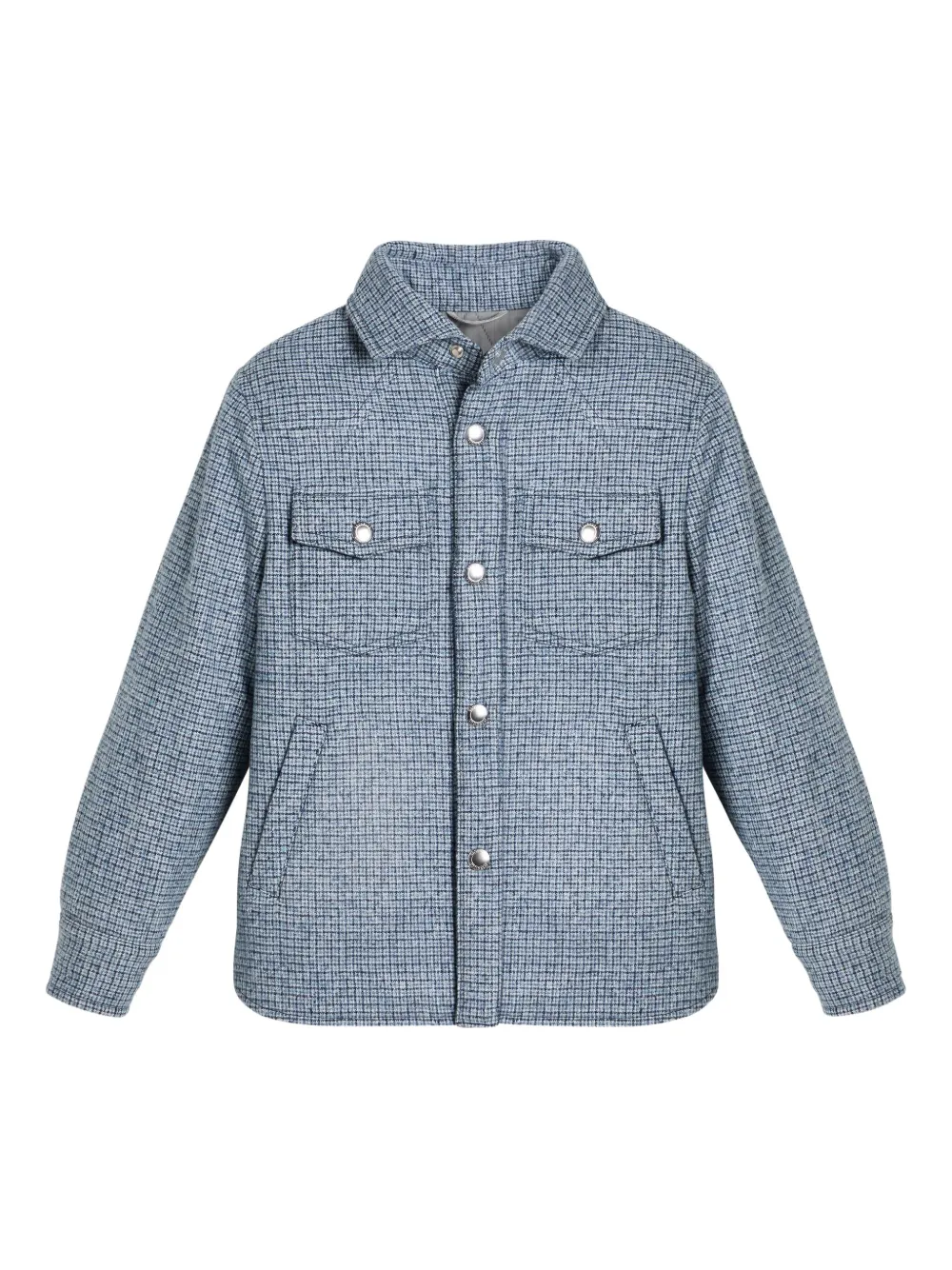 

Клетчатая куртка-рубашка Brunello Cucinelli Kids, синий