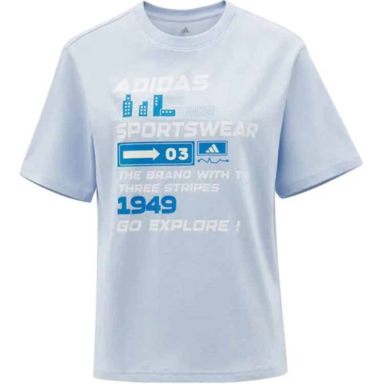 Футболка хлопковая Adidas Light Blue