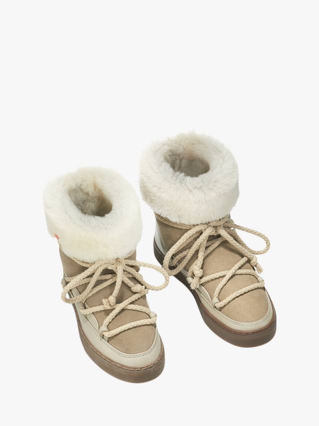 Классические высокие ботинки-тренажеры из кожи и текстиля INUIKII, Beige — фото 3
