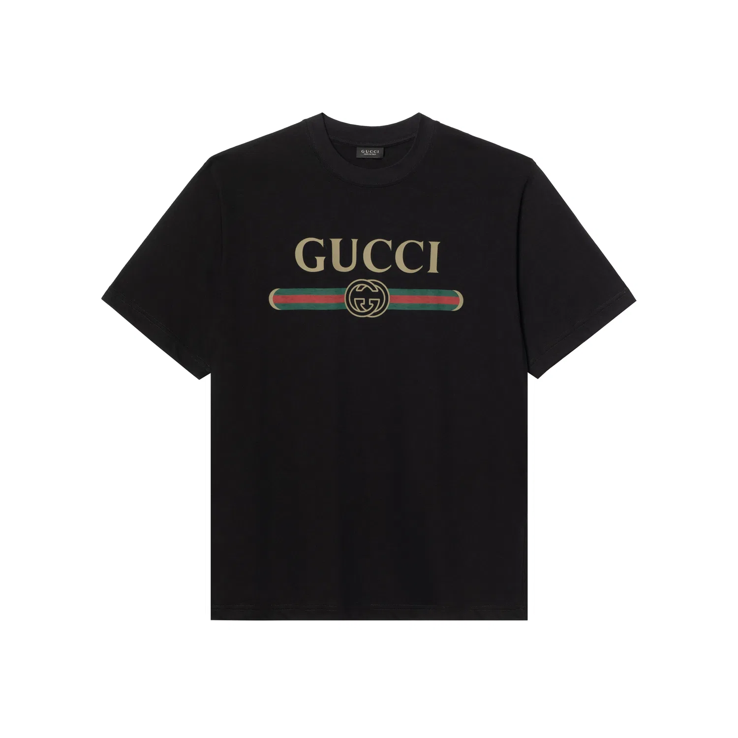 Футболка GUCCI с логотипом, классическая, черный