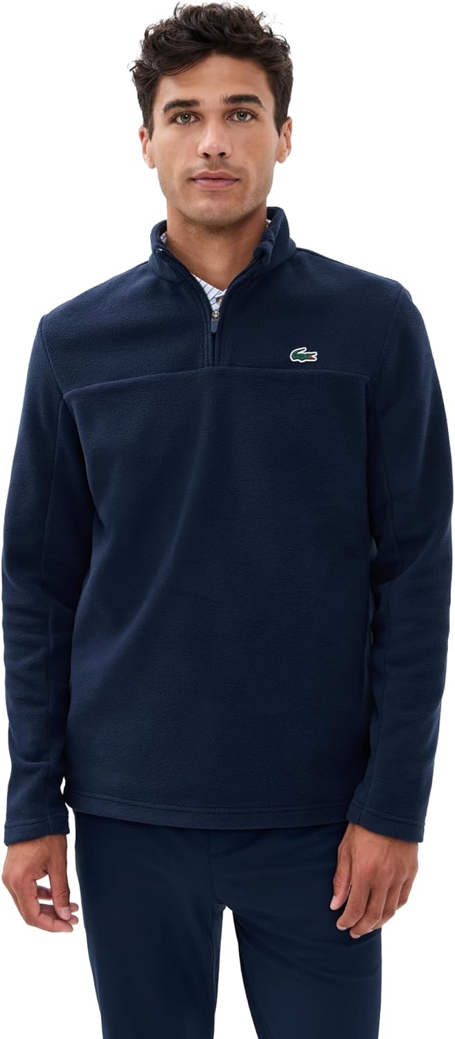 

Lacoste мужская поларфлисовая толстовка на четверть молнии, Navy Blue