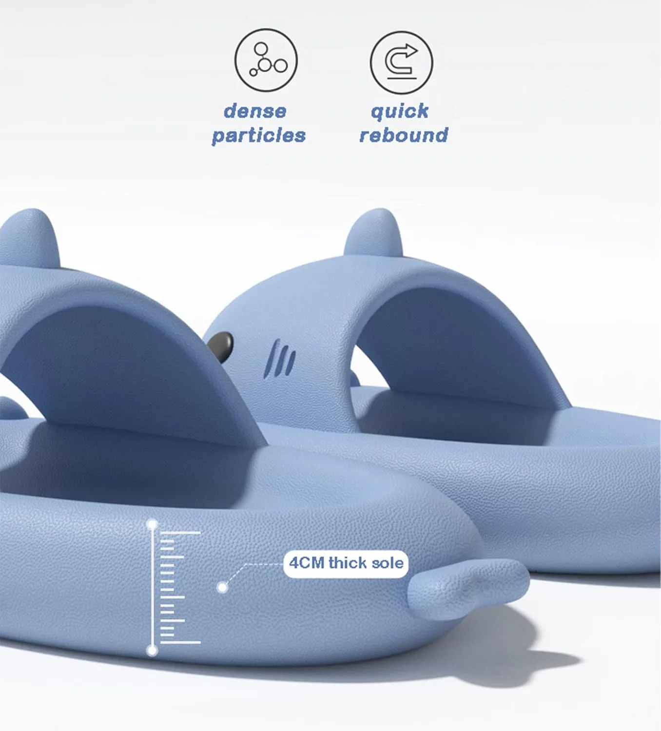 AioTio Shark тапочки, женские тапочки, мужские мягкие тапочки с удобной посадкой на подошве, удобные нескользящие тапочки для душа и ванны, плжные сандалии Shark, уютные шлепанцы Shark, черный — фото 2