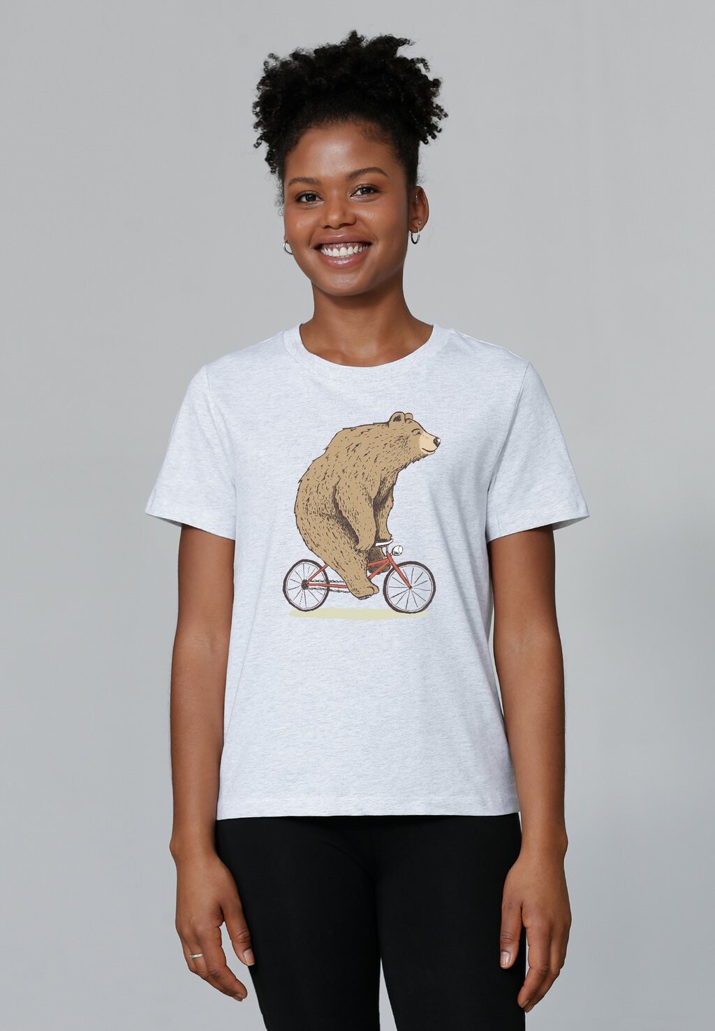 

Футболка с принтом FAHRRADBÄR watapparel, цвет Mottled Light Grey