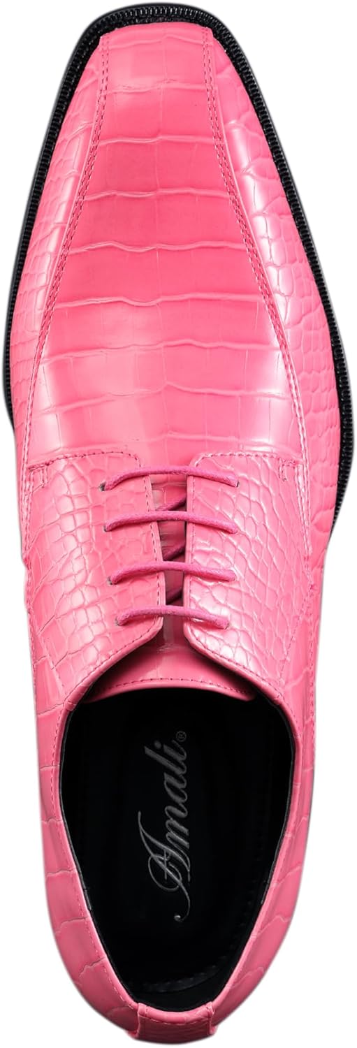 Мужские классические туфли Amali Harvey Fashion с крокодиловой кожей, фуксия — фото 3