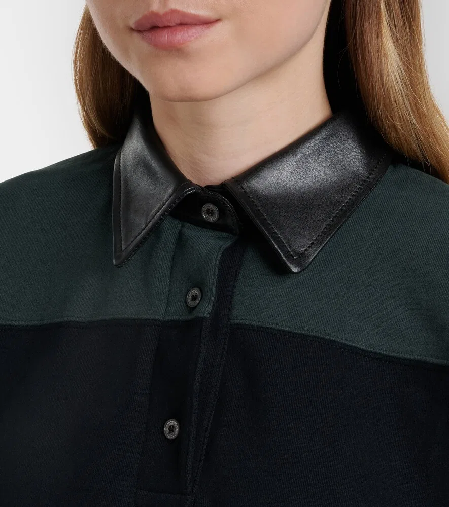 Полосатый хлопковый свитер Acne Studios, зеленый — фото 4