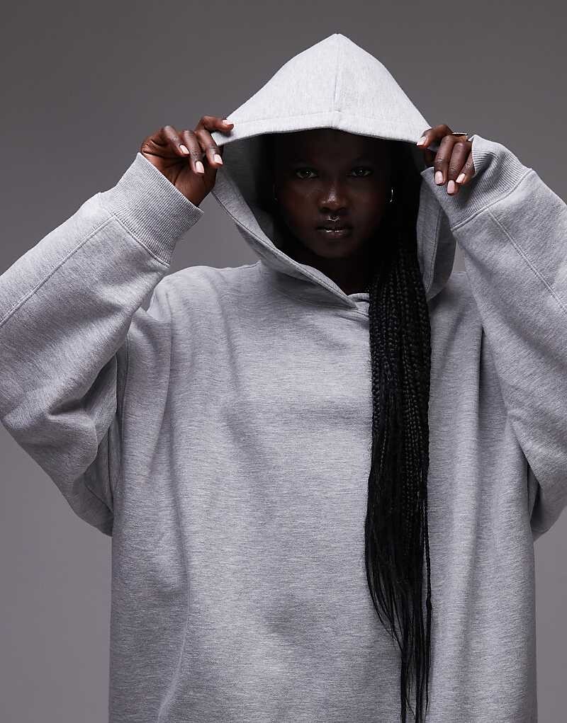 

Толстовка оверсайз серого меланжевого цвета Topshop, часть комплекта