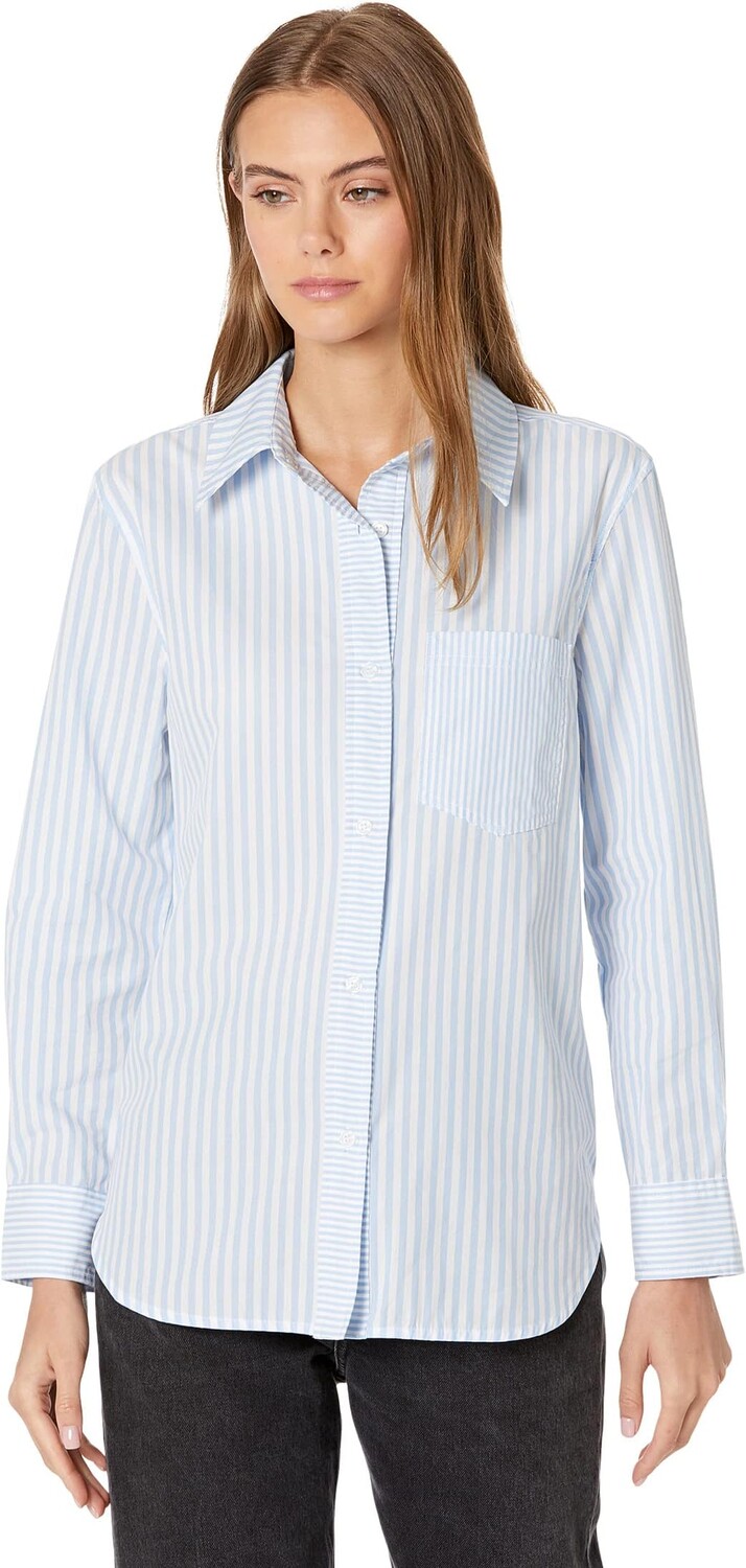 

Рубашка Blank NYC Overstriped Stripe Collared Shirt in Feel Good, цвет Feel Good