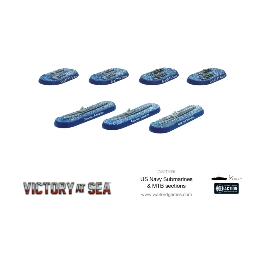 

Подводные лодки и МТБ ВМС США, Victory at Sea (1:1800)