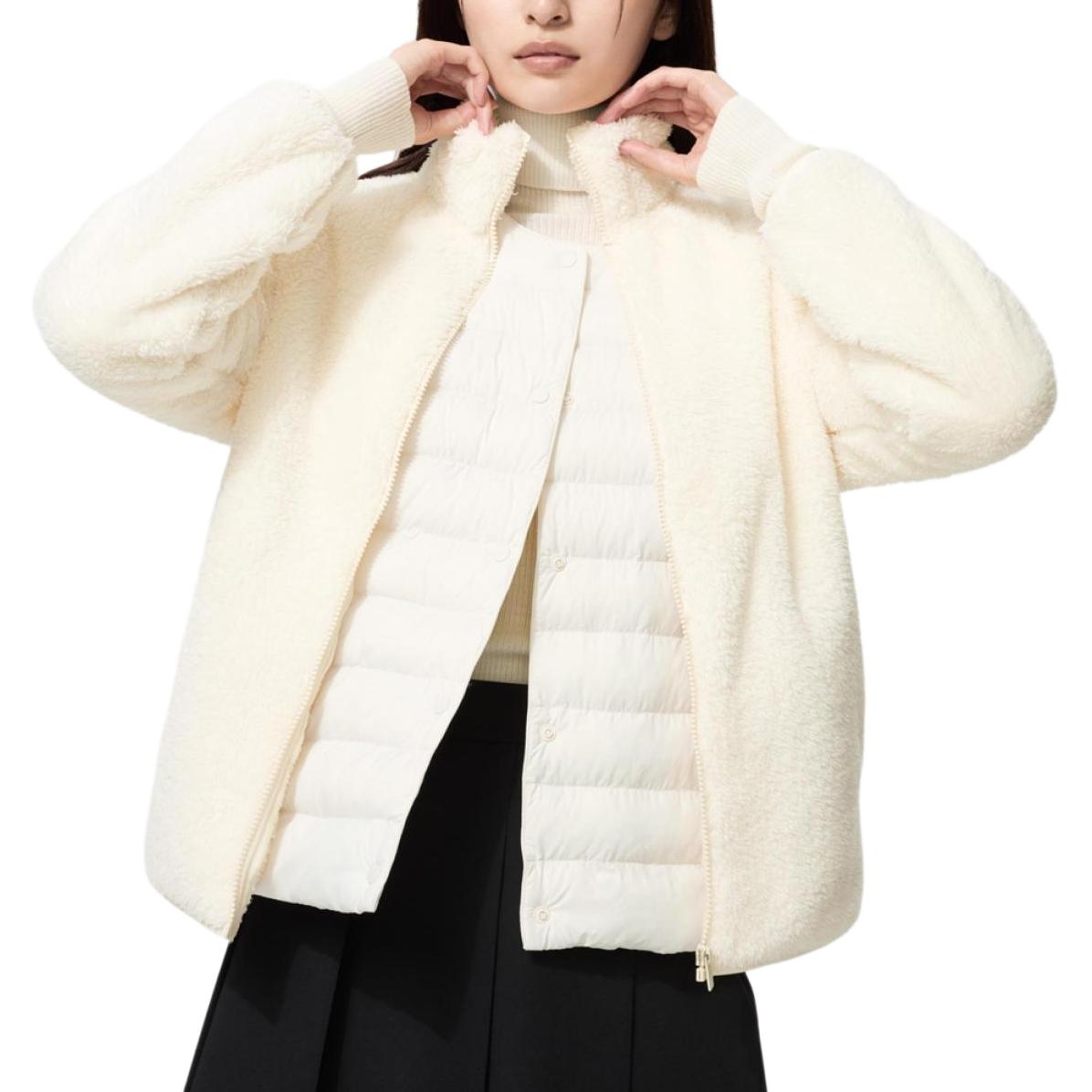 

UNIQLO Пальто с бархатистой текстурой Women's, Ivory