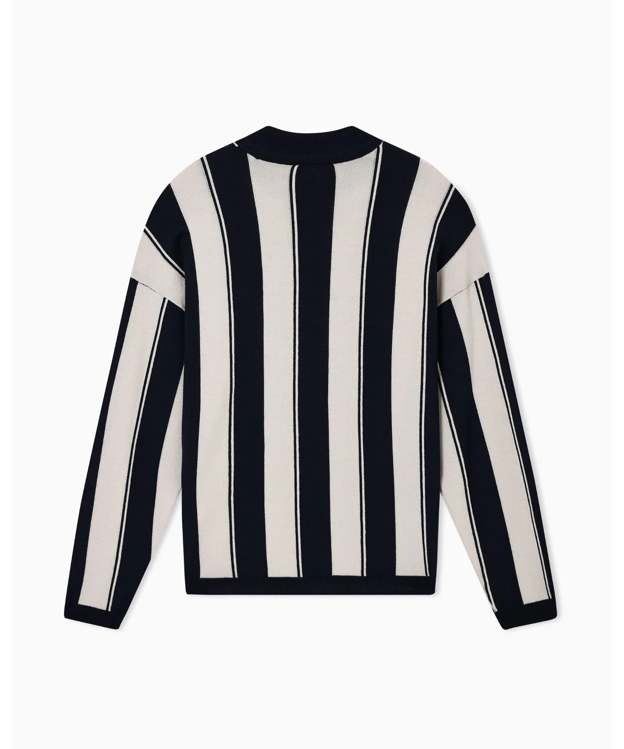 Свитер Emporio Armani из чистой шерсти с интарсией, темно-синий — фото 2