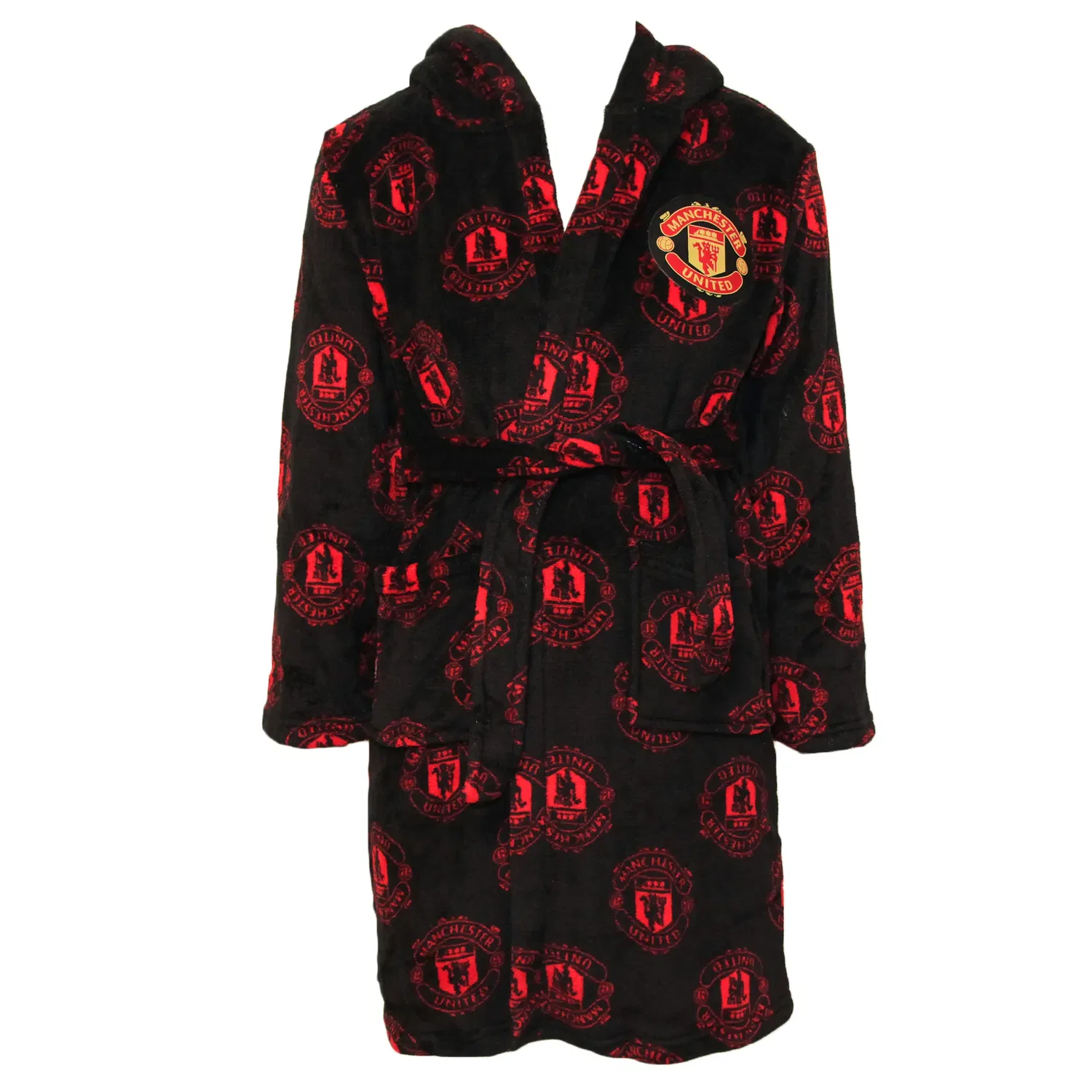 Халат с капюшоном Manchester United Fc, черный