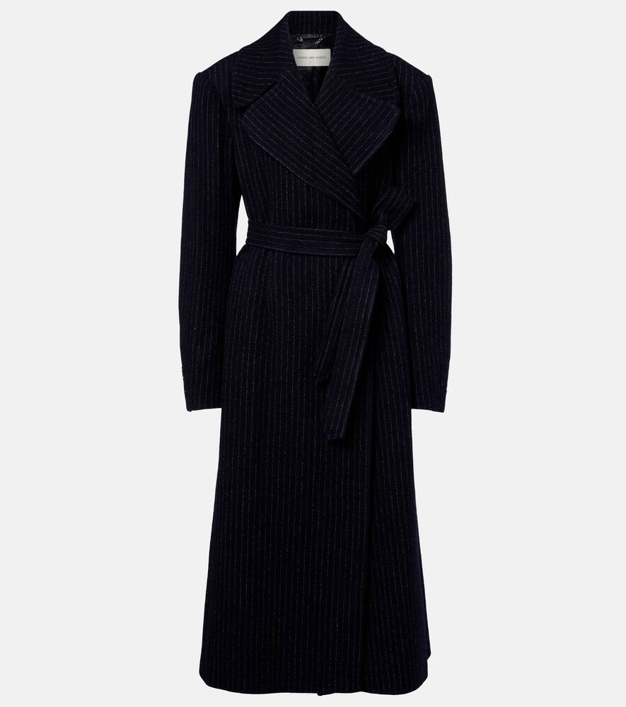 

Приталенное пальто из шерсти в полоску Dries Van Noten, Navy