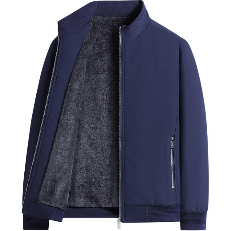 

Куртка мужская с воротником стойкой на флисе VanCamel, синий[thickened and fleece-lined]