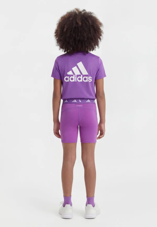 Леггинсы techfit детские спортивные шорты унисекс Adidas Performance, Active Purple/White — фото 2