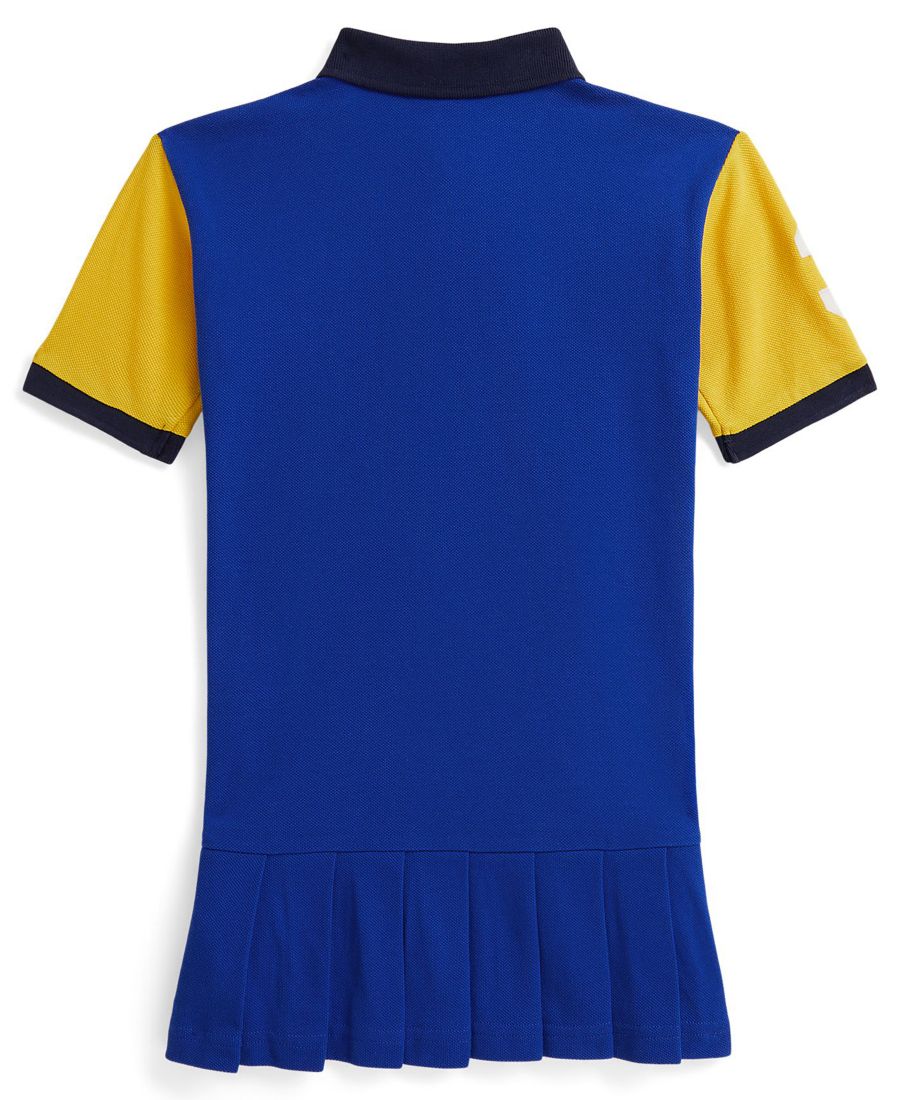 Детское платье с короткими рукавами, с цветными блоками, размеры 2T-6X Polo Ralph Lauren, New Sapphire — фото 2