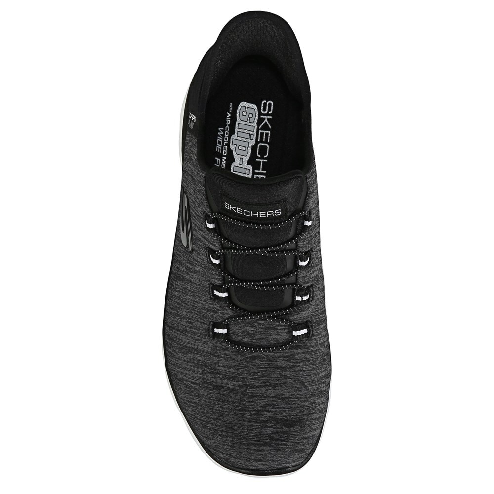 Женские слипоны Summit среднего/широкого размера Skechers, черный — фото 4