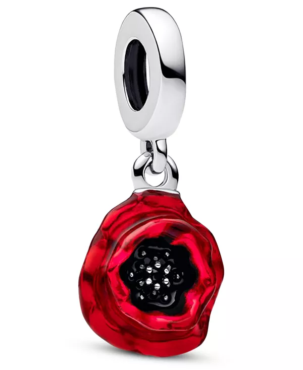 

Подвески в виде маков Pandora, red