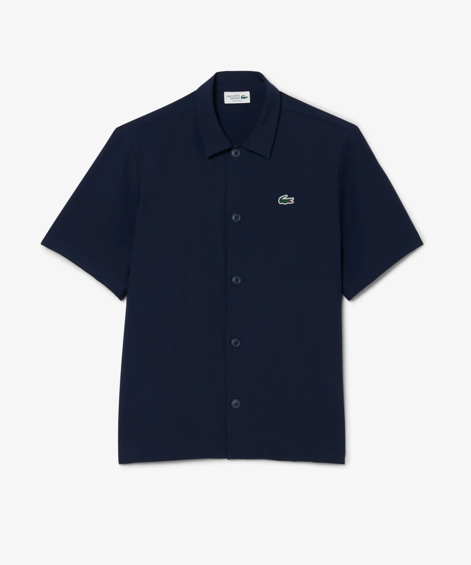 Унисекс рубашка поло LACOSTE Golf Ultra Dry с принтом тёмно-синяя — фото 4