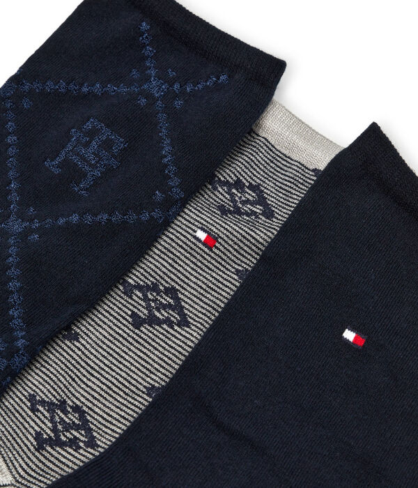 Носки женские Tommy Hilfiger с узором, синий/серый — фото 4