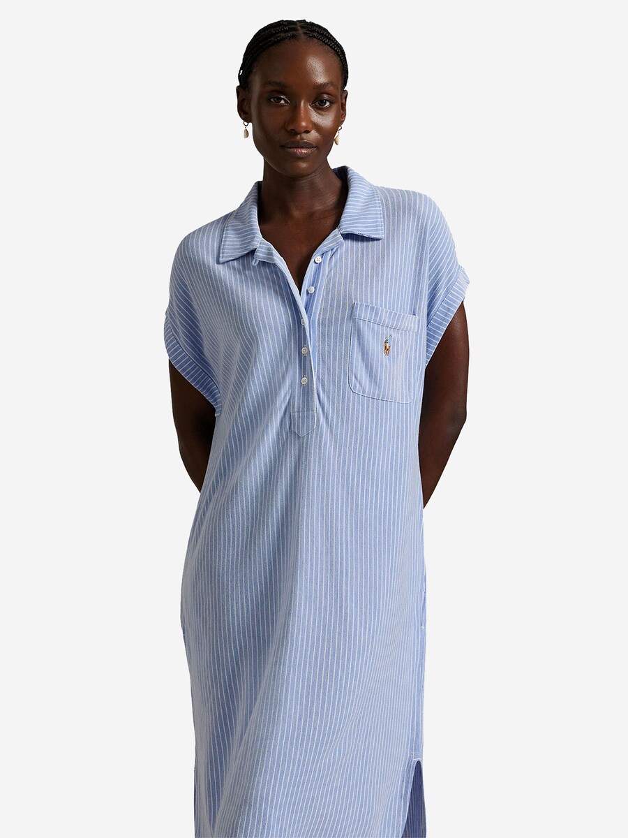 Ночная рубашка Polo Ralph Lauren Oxford, светло-голубой/белый — фото 4