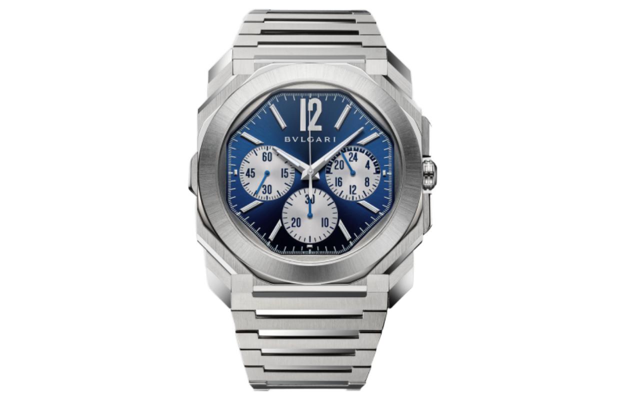 

Браслет BVLGARI Автоматический механический хронометр Нержавеющая сталь 43 мм Синий циферблат Мужские часы
