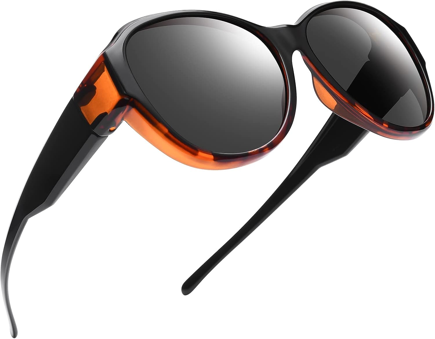 

Очки-накладки увеличенного размера для ношения поверх солнцезащитных очков (для женщин и мужчин) со 100% поляризацией и защитой от УФ-излучения TINHAO, A Amber Leopard/Black