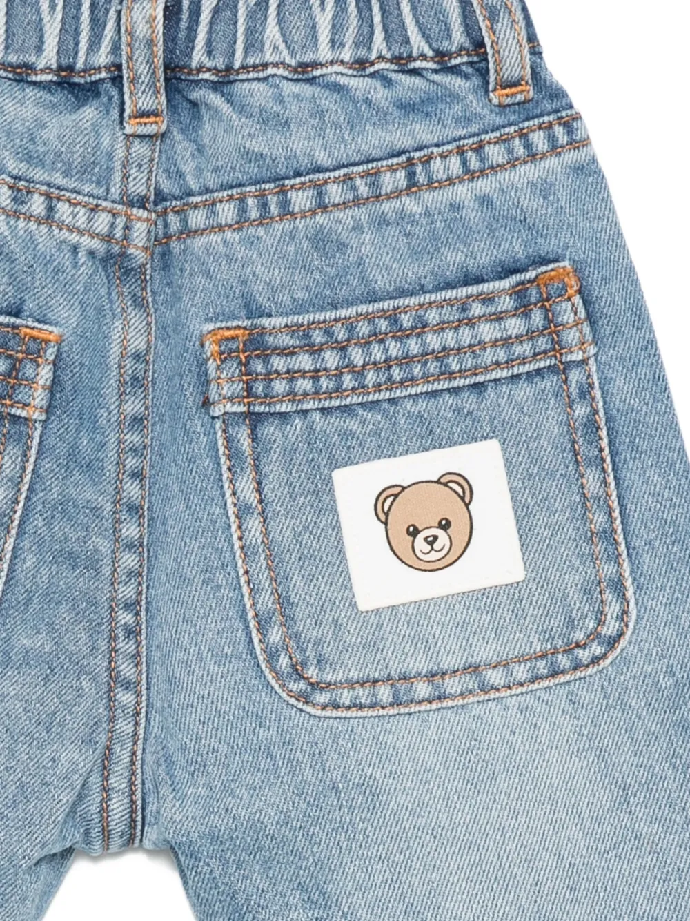 Джинсы с эластичным поясом Moschino Kids, синий — фото 3