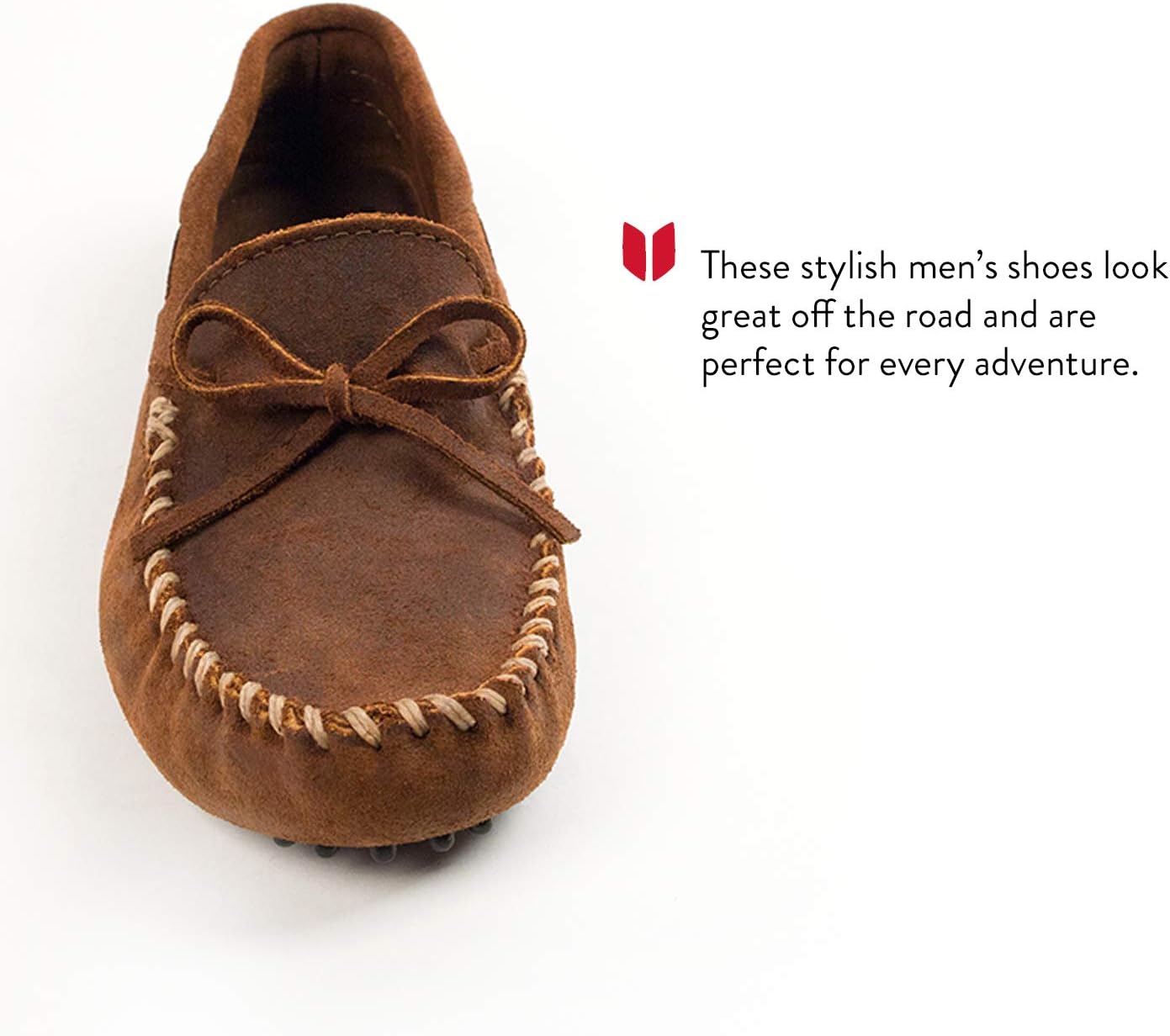 Мокасины для мужчин Minnetonka из оригинальной телячьей кожи для вождения, коричневый — фото 3